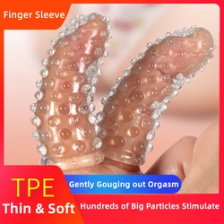 Silicone Finger Sleeve Vibrator G Spot Nipple Vagina Strapon Clitoris Stimulator Sex Toys For Women Adults Female Masturbation