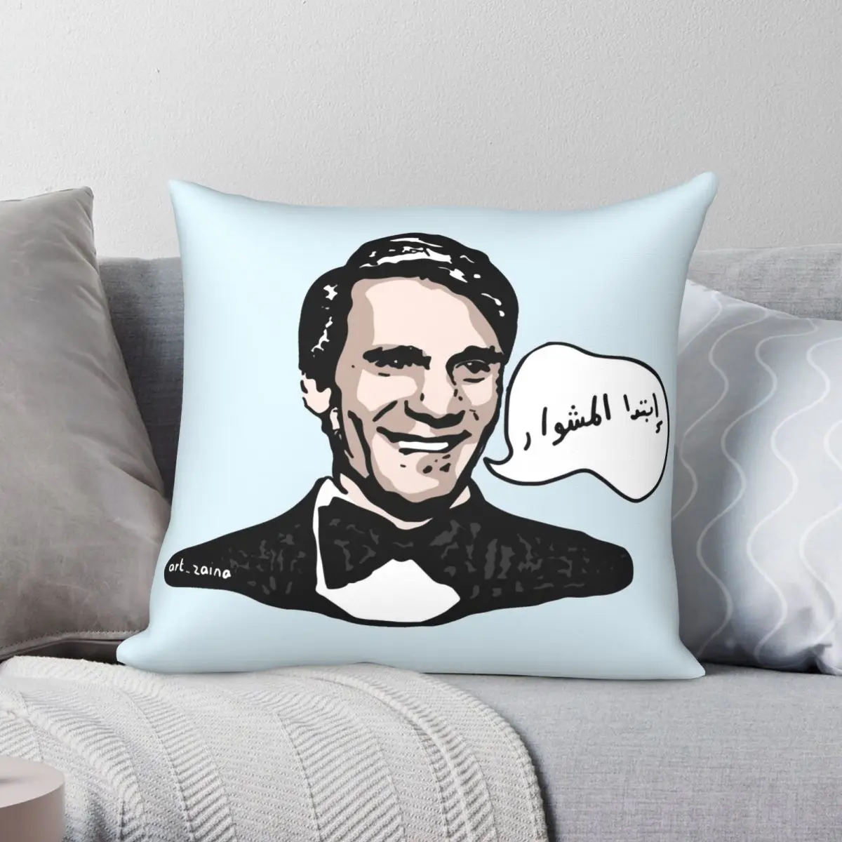 

Abdel Halim Hafez Square Pillowcase Polyester Linen Velvet Pattern Zip Decor Sofa Cushion Cover