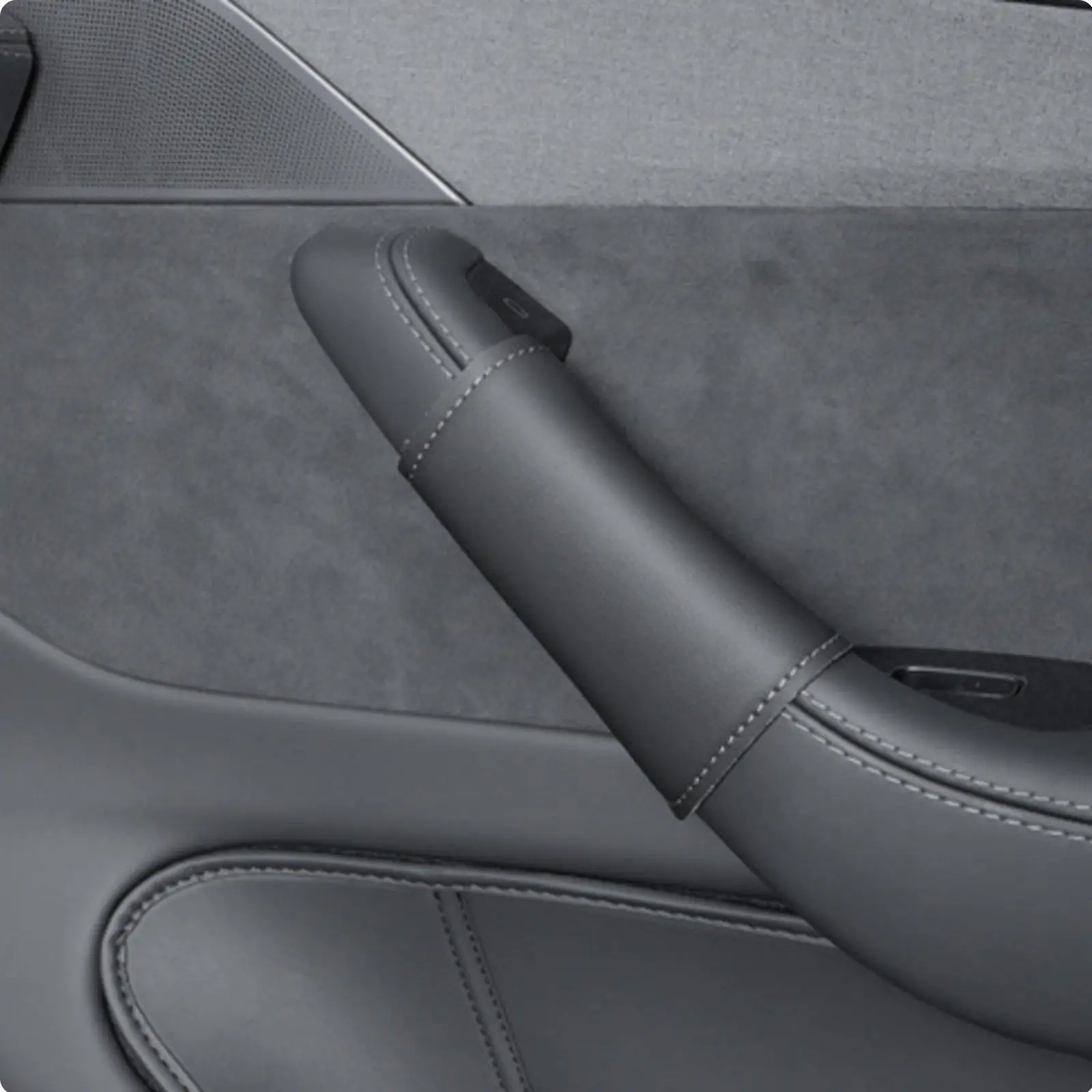 Interior Armrest Door Handle Cover Scratch Resistant Microfiber Leather Door Pull Shield for Modern Electric Sedan Model Y Model