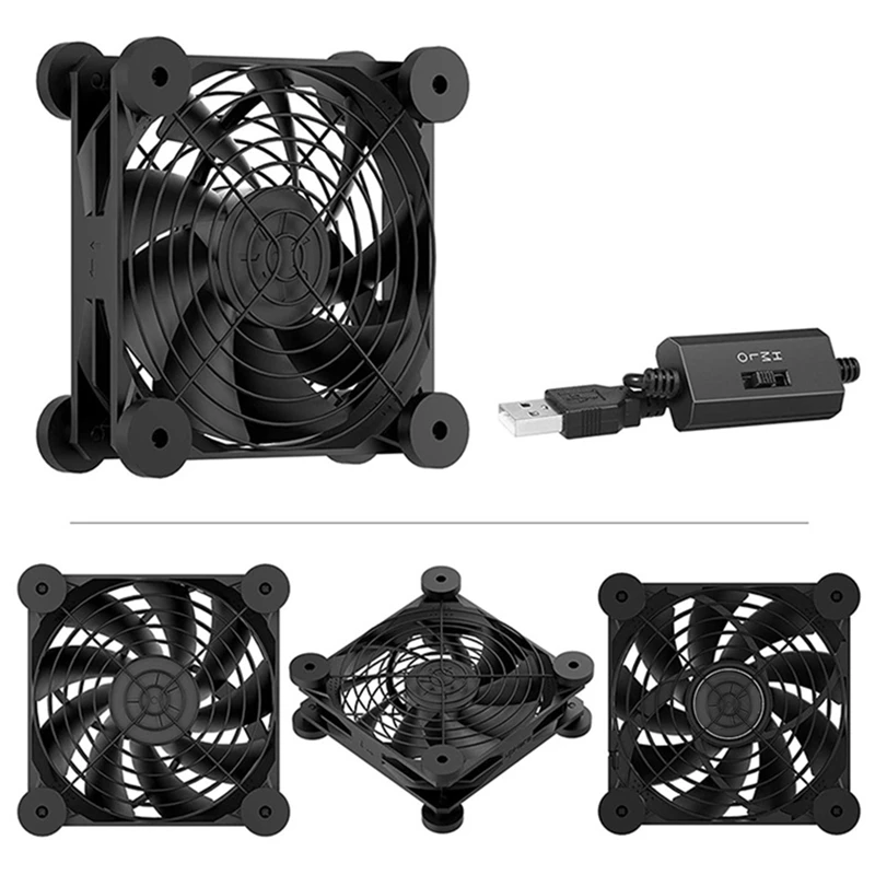 AU61-Computer PC Case Fan USB Aangedreven 5V Stille Chassis Koeler Voor Router Koeling Schroeven Beschermende Netto