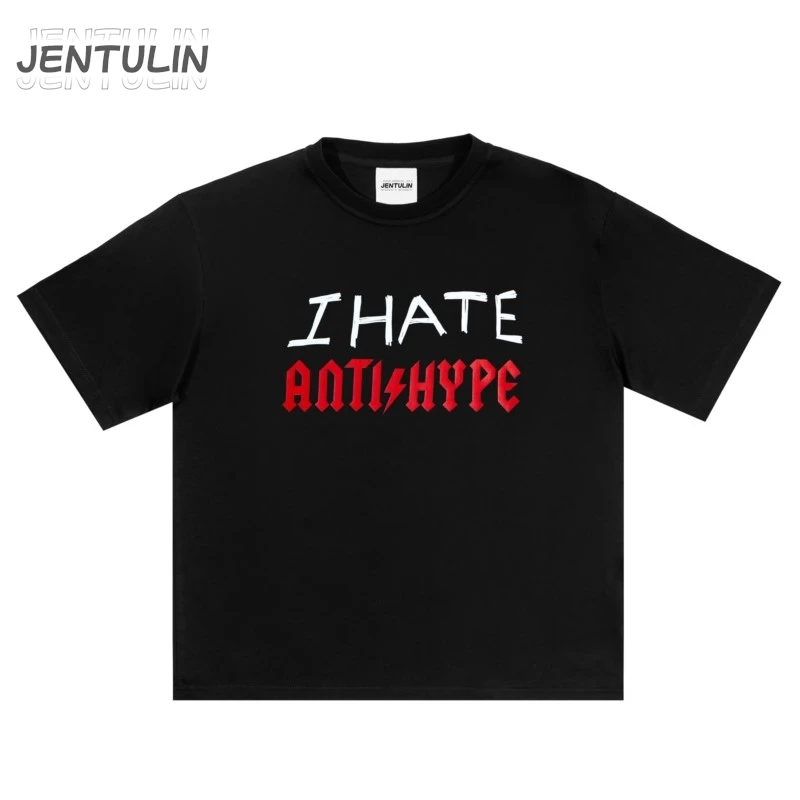 Harajuku Oversized Men's T-Shirt Unisex Funny Letter Graphic Print Goth Short Sleeves Tshirt Hip Hop Cotton Fashion Clothing Y2k