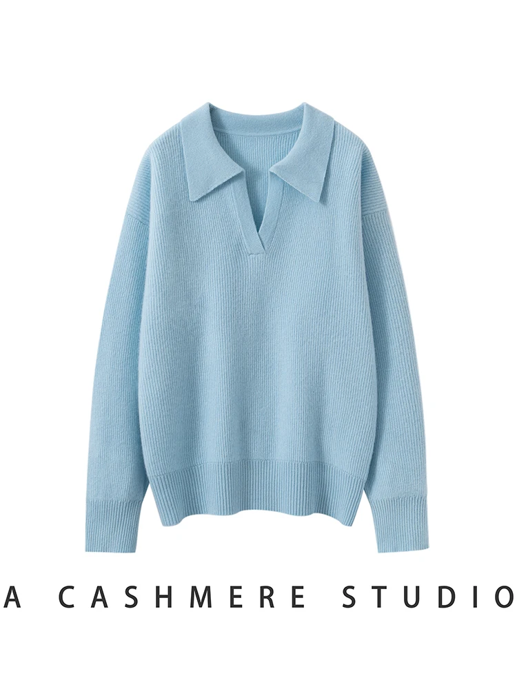 TLOML Dames 100% Kasjmier Trui Kraagvorm V-hals Trui Kasjmier Truien Herfst Winter Zacht Warm Casual Dikke Top