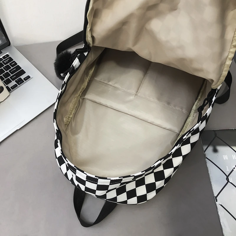 Fashion Girls Plaid Backpack Waterproof Leisure Shoulder Bag Women Laptop Mochila Bookbag Travel Rucksack for Female