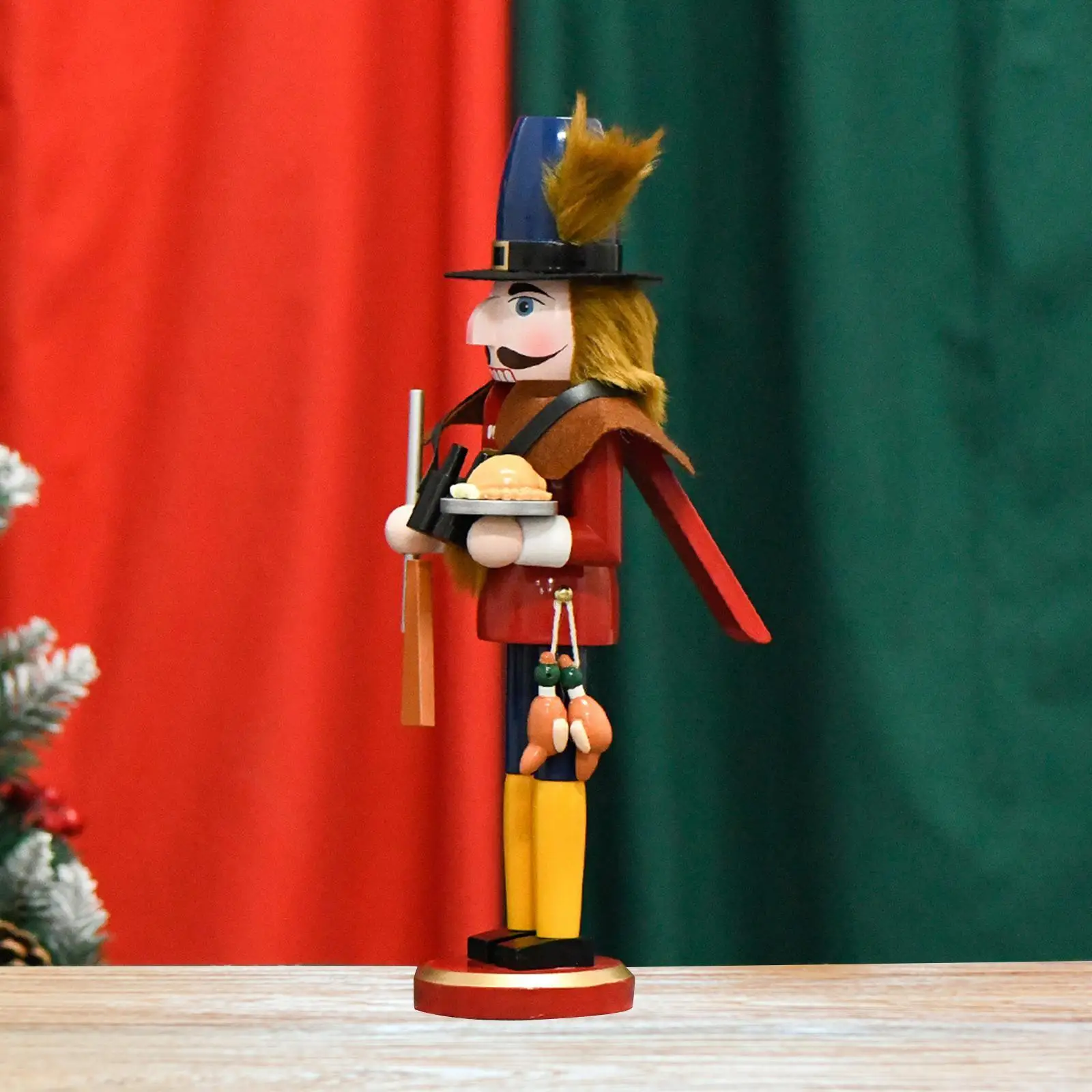Traditional Wooden Nutcracker Ornament for Party Scene Layout Bedroom