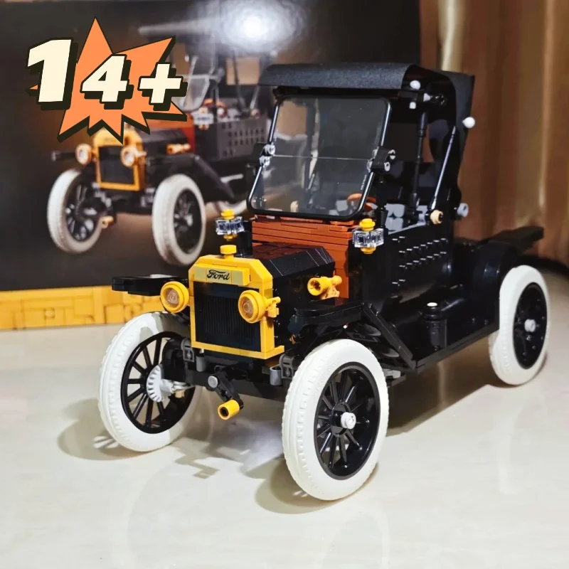 

Retro Vintage T-Type Car 11376 Building Blocks 1060PCS High-Tech Mechanical Assembling Model Educational Toys Birthday Gifts
