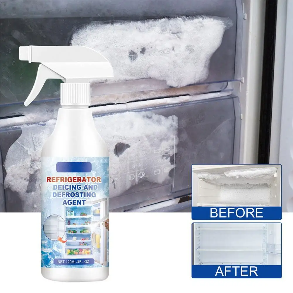 1pc Refrigerator Cleaner Spray Ice Layer Remover Frost Prevention Cooling Defrosting Fridge Enhancement Agent X8x4