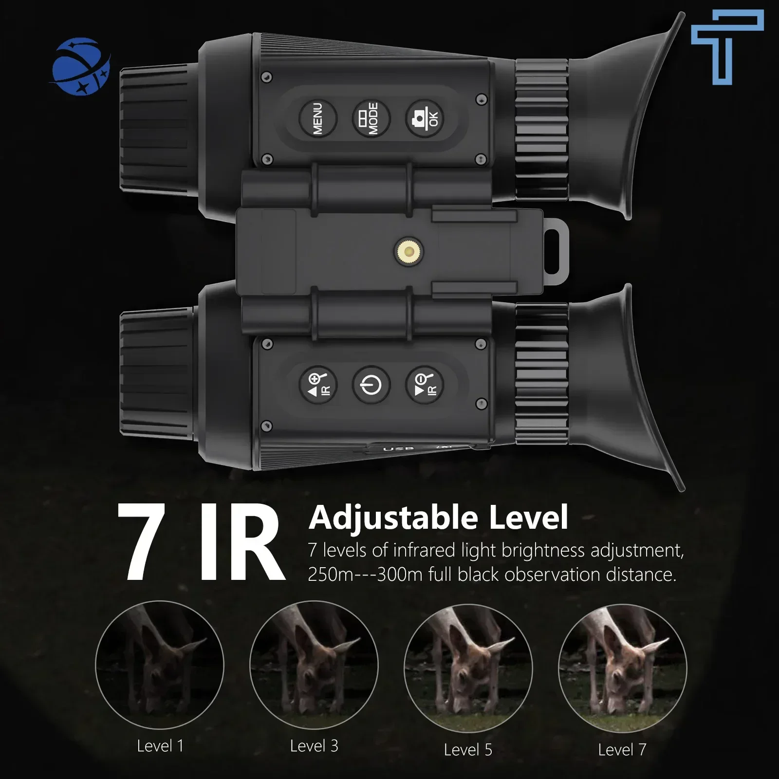 Original brand new！KAI·SHI Newest NV8·310 4·k Total Darkness Digital Infrared Hd Head Mounted Night Vision Binoculars