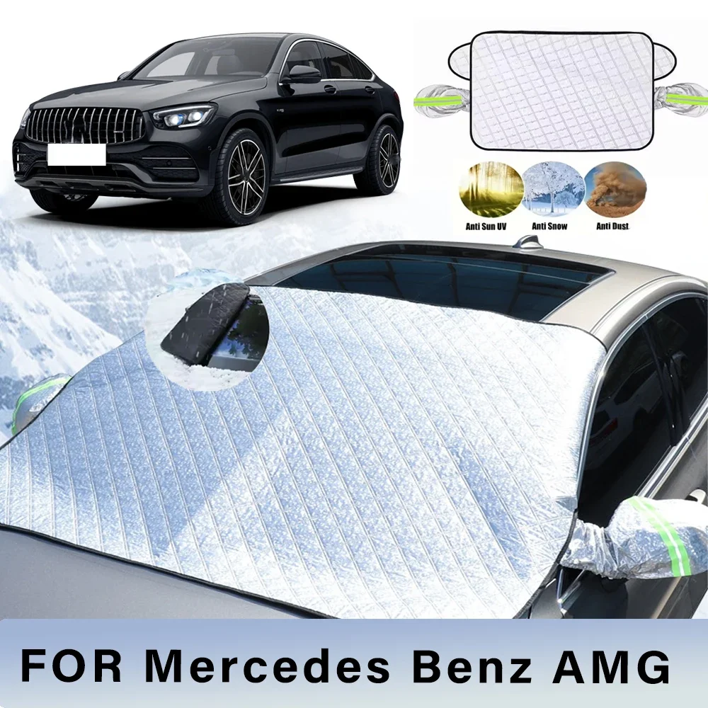 

Thickened Car Now Sunshade Windshield Cover With 5/9 Magnets UV Protection Anti Snow Sunlight For Mercedes Benz AMG GLC 43