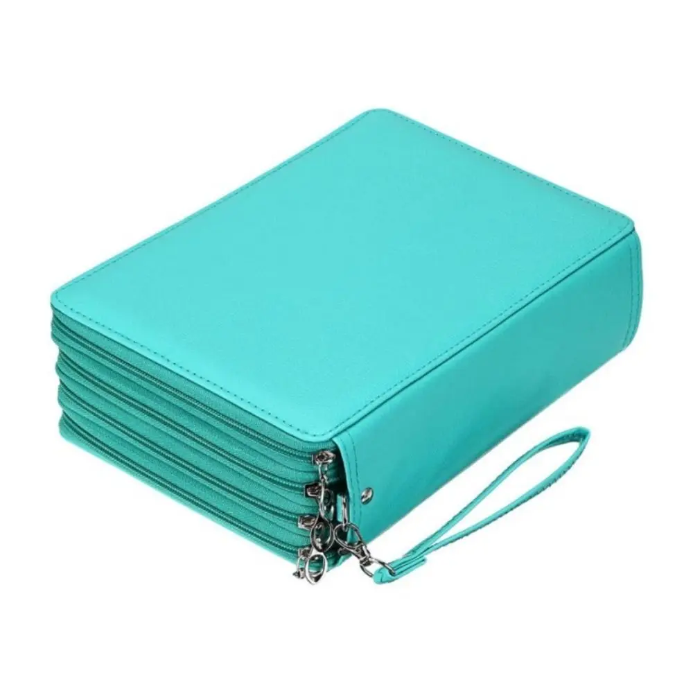 200 Holes Colored Lead Pencils Storage Bag Stationery Portable Large Capacity Case Holder 5 layer PU Leather Student Pen Case