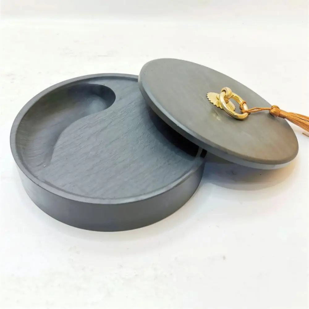 Decorative Inkstone For Yushuihu Brand Calligraphy Tool Natural Stone Well With Lid Elegant Traditional Writing Stationary