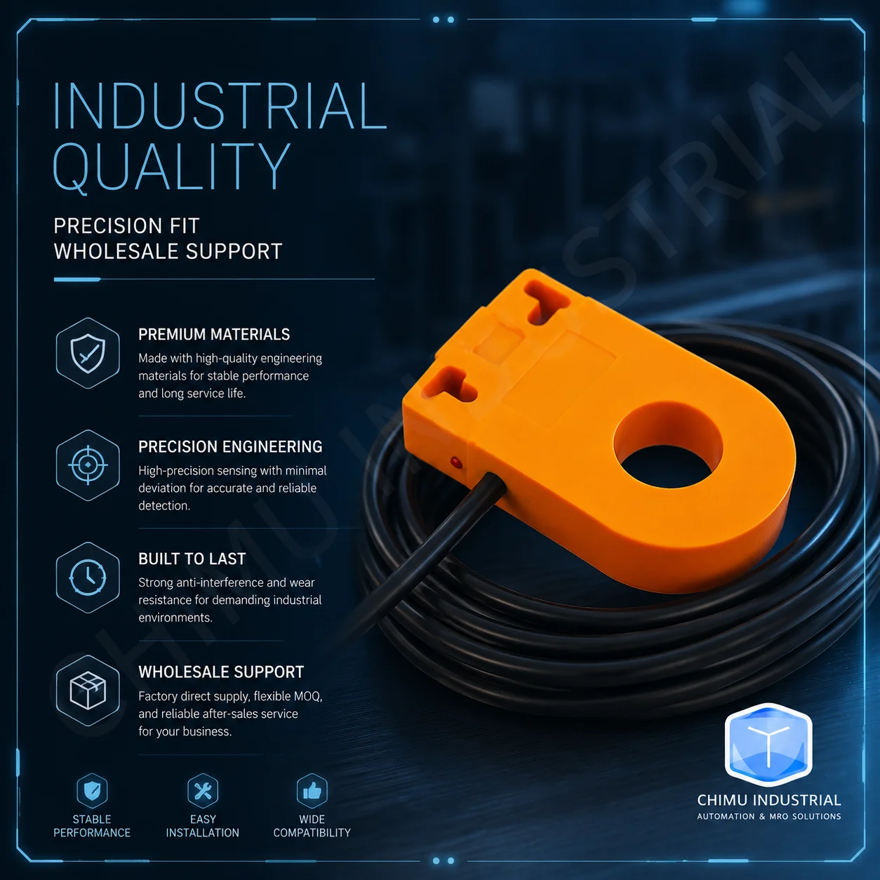 【CHIMU INDUSTRIAL】 for SZ-M74-30DN Ring Proximity Switch Sensor NPN High Speed Metal Detection Screw Machine Counter
