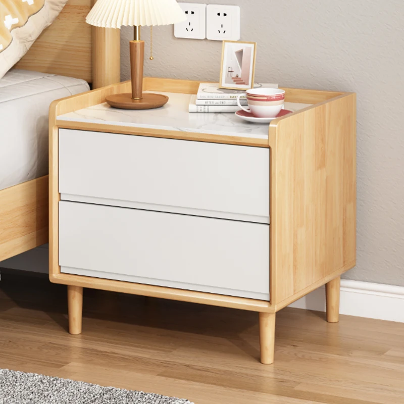 

All solid wood bedside table Nordic rubber wood bedroom bedside table locker Small simple locker depth 35cm