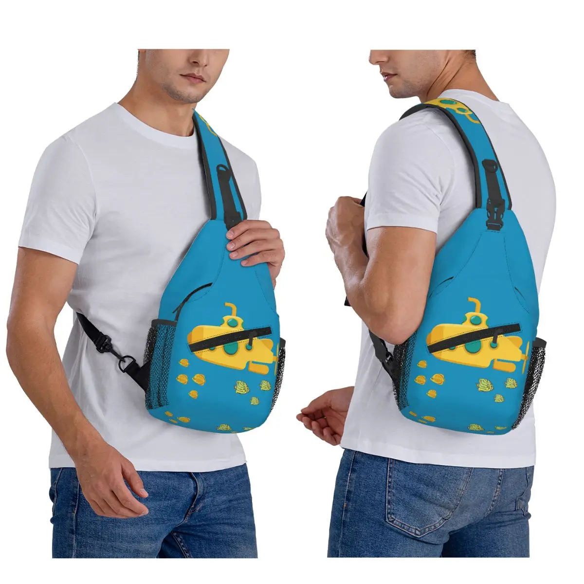 

Beatle Submarine Chest Bag Men Sling Crossbody Backpack Chest Bag Travel Hiking Daypack Shoulder Bag
