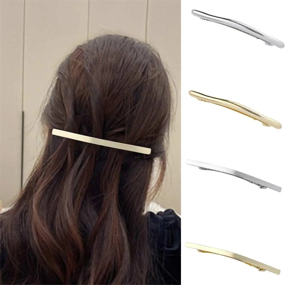 Headwear Spring Clip Metal Side Clip Horizontal Clip Women Hair Accessories Simple Hair Clip Korean Style Hair Wear Irregular