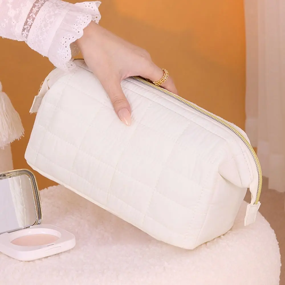 سعة كبيرة حقيبة تخزين مستحضرات التجميل متعددة الوظائف بلون المرأة حقيبة مستحضرات تجميل الغبار سستة أشتات المنظم حمام غسل #3