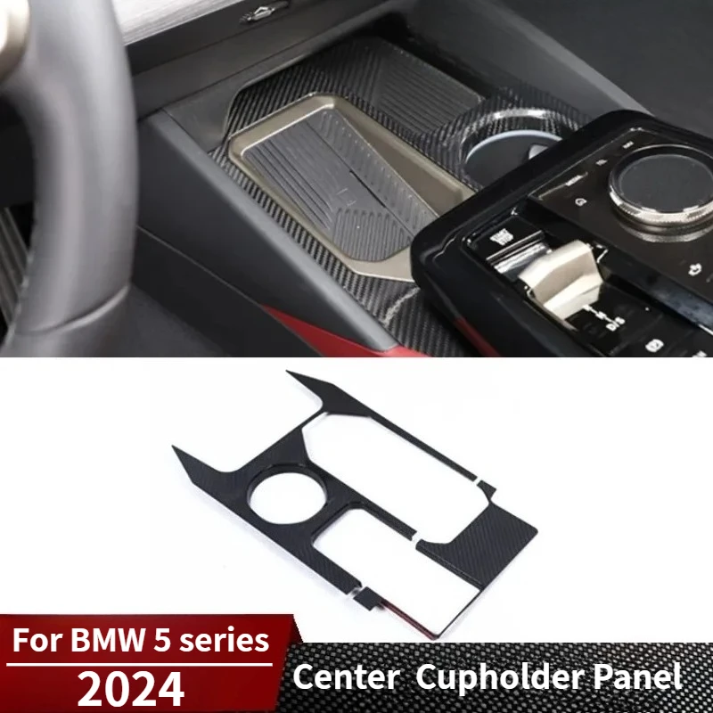 

For BMW 5 Series Real carbon fiber central control cup holder panel decorative frame automotive interior parts modification