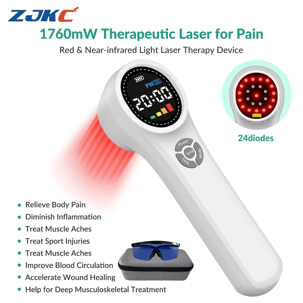 

ZJKC Cold Laser Chiropractor for Pain Healing Laser Therapy for Soft Tissue Injuries Arthritis Muscle Strain 660nm 810nm 980nm