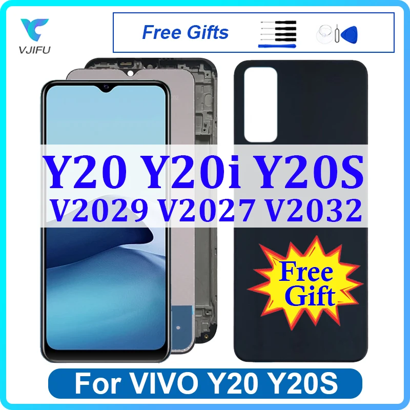 Original Screen For VIVO Y20 Y20i Y20S LCD Display V2029 V2027 V2032 Touch Screen With Frame Digitizer Replace Assembly Repair