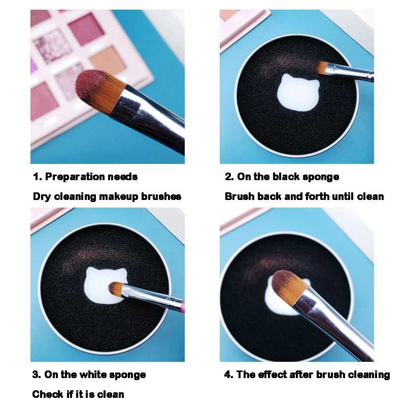 فرش مكياج نظيفة بشعار مخصص دون إضرار شعيرات ظلال العيون منظف فرشاة تنظيف جاف إسفنجة غسيل فرشاة مكياج #2