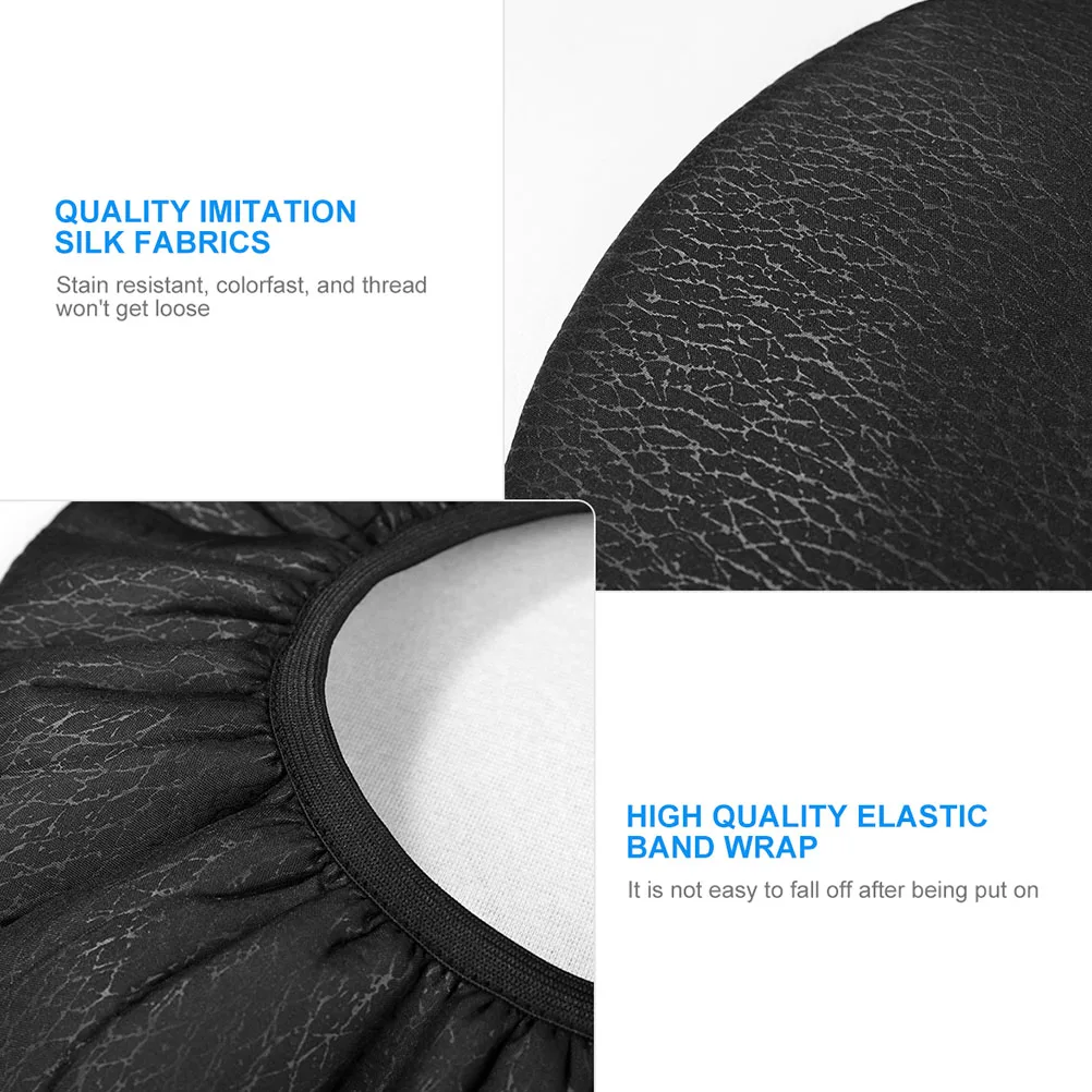 

2Pcs Round Stool Black Cotton Protective Case for Home Office Hotel Easy Install Sofa Cover Cushion Round Chair Cover