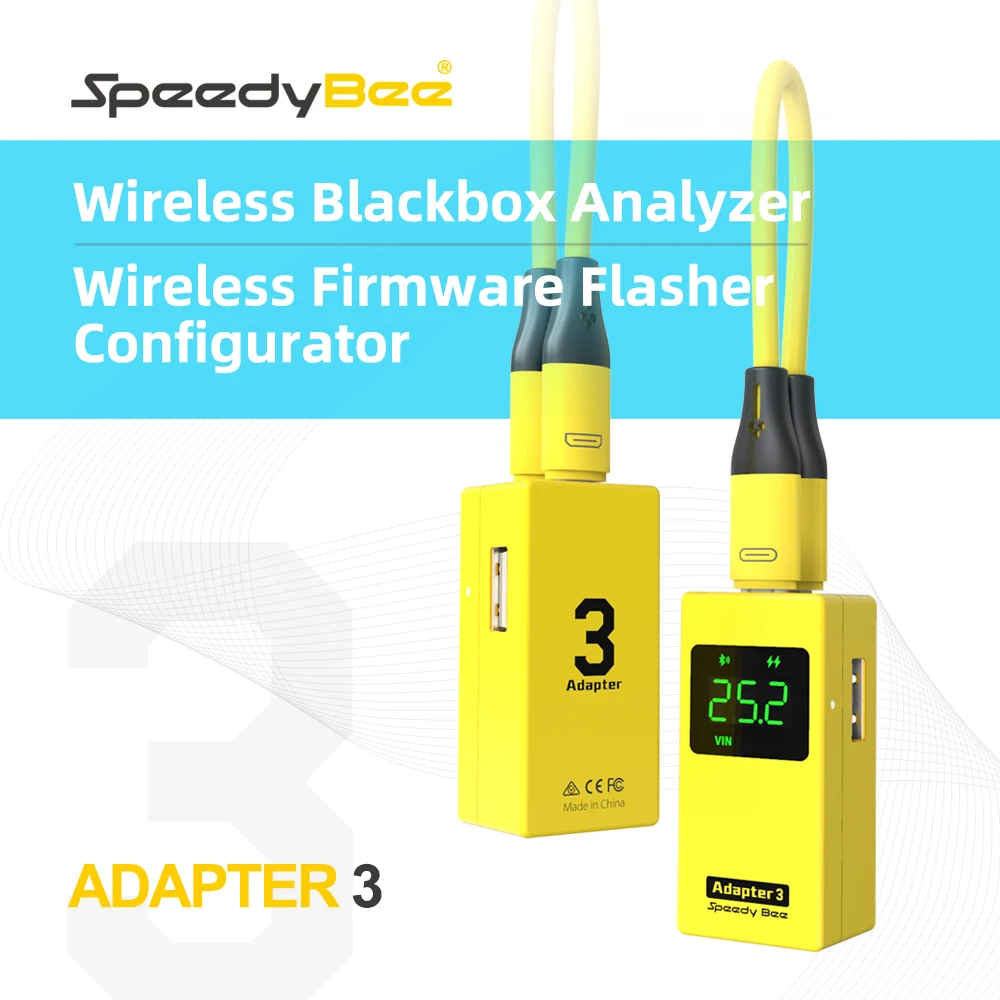 

SpeedyBee Adapter 3 Built-in Bluetooth and Blackbox Downloader with 8-bit BLHeli_S ESC Firmware Updater