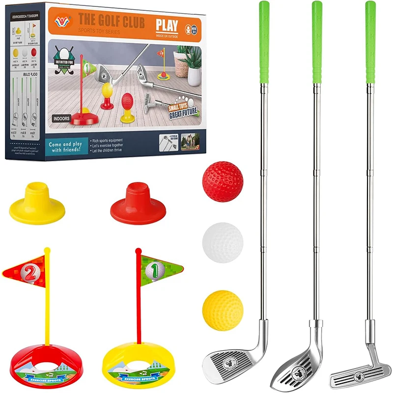 1set children's golf club set outdoor sports toys sports games competitive indoor interactive retractable golf club set toys