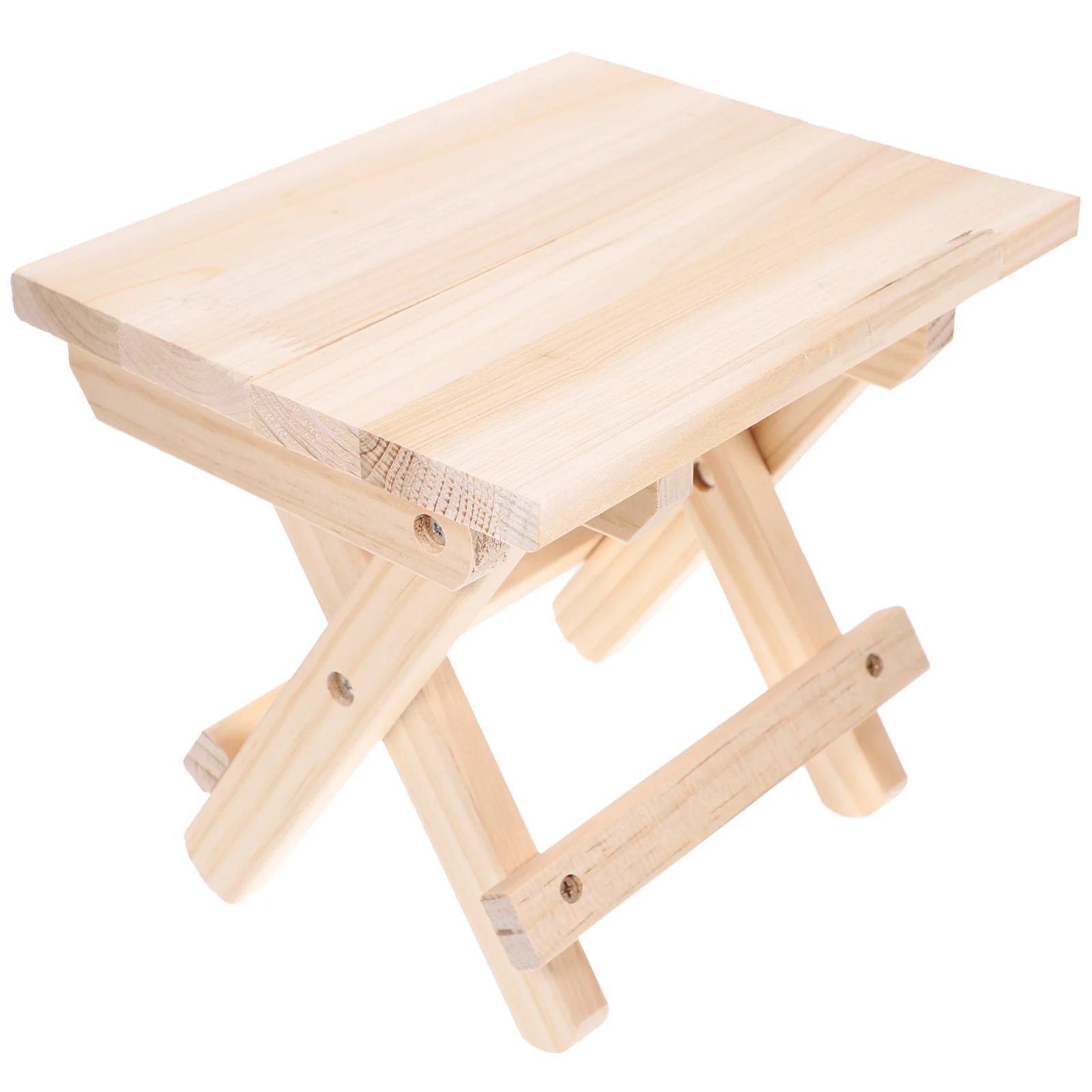 

1Pcs Wood Square Low Stool Folded Non Slip Simple Household Shoe Changing Stool Easy Clean Non-Skid Chair