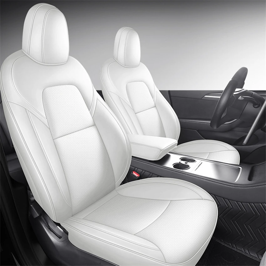 Car Seats Cover For Tesla Model 3 Y Napa Leather Full Surround Style Multicolor Car Modified Interior Accessories
