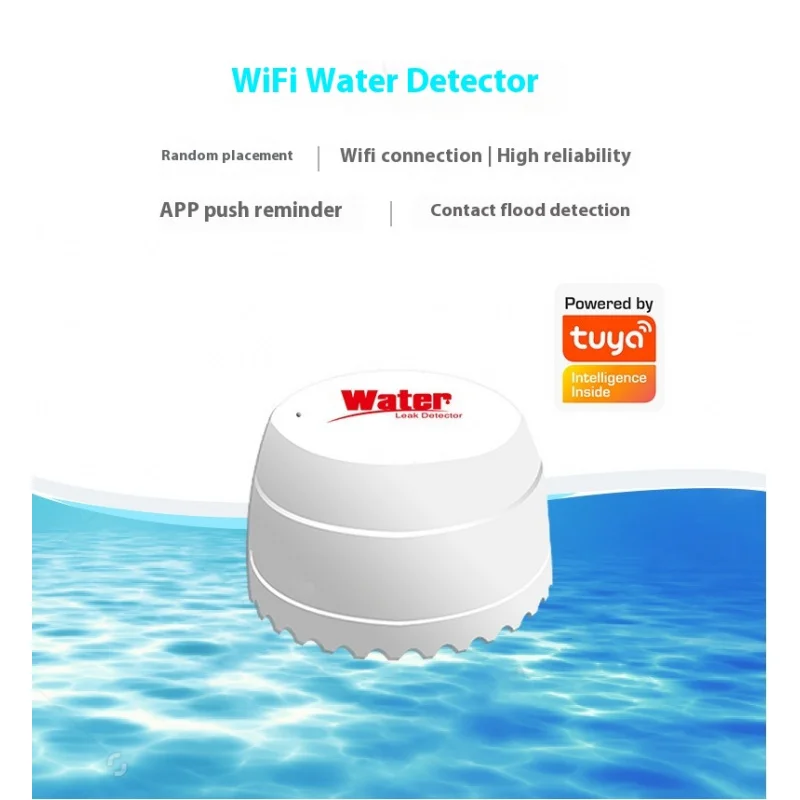 Tuya Wifi Leakage Sensor Household Overflow Water Immersion Detector Buzzer Sound Alarm
