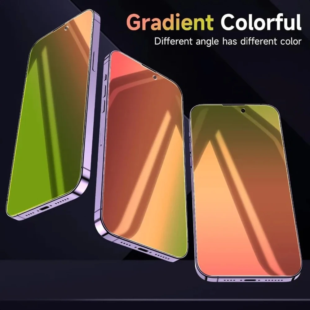 NNBILI 3-teiliger Blickschutz-Displayschutz geeignet für iPhone 18 Pro Max Schutzfolie blasenfrei kratzfest vollständige Abdeckung Farbverlauf – Detail 4