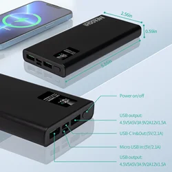 MFAOSHI 10000 mAh Portable Power Bank, Ultra Slim Phone Charger Compatible with iPhone 16/15/14/13/12,Android Phone etc