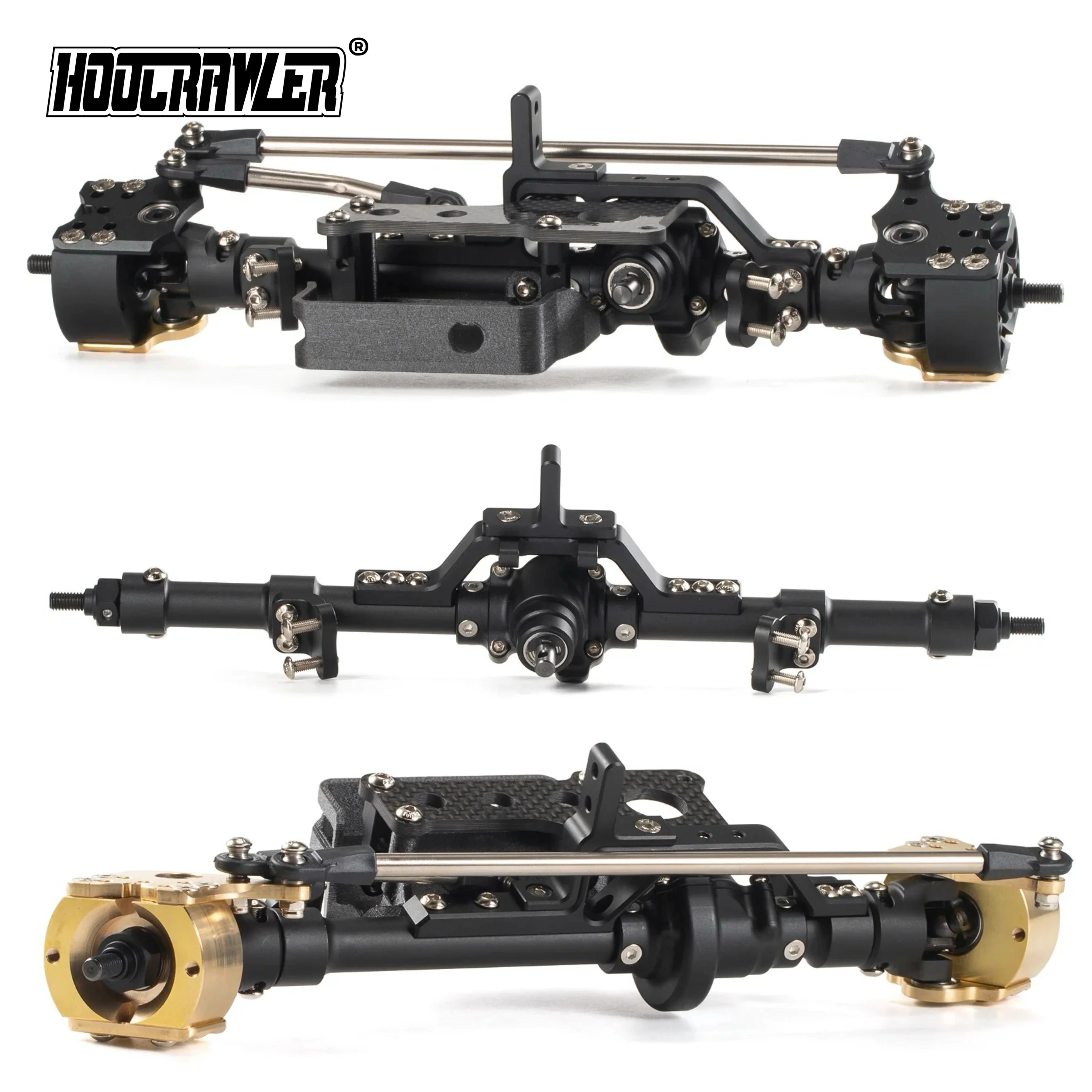 High Clearance Straight Steering Axle CNC Machined Aluminum Upgrade Parts for 1/10 RC Crawler Comp Rigs Class 3 Scalers 4WS