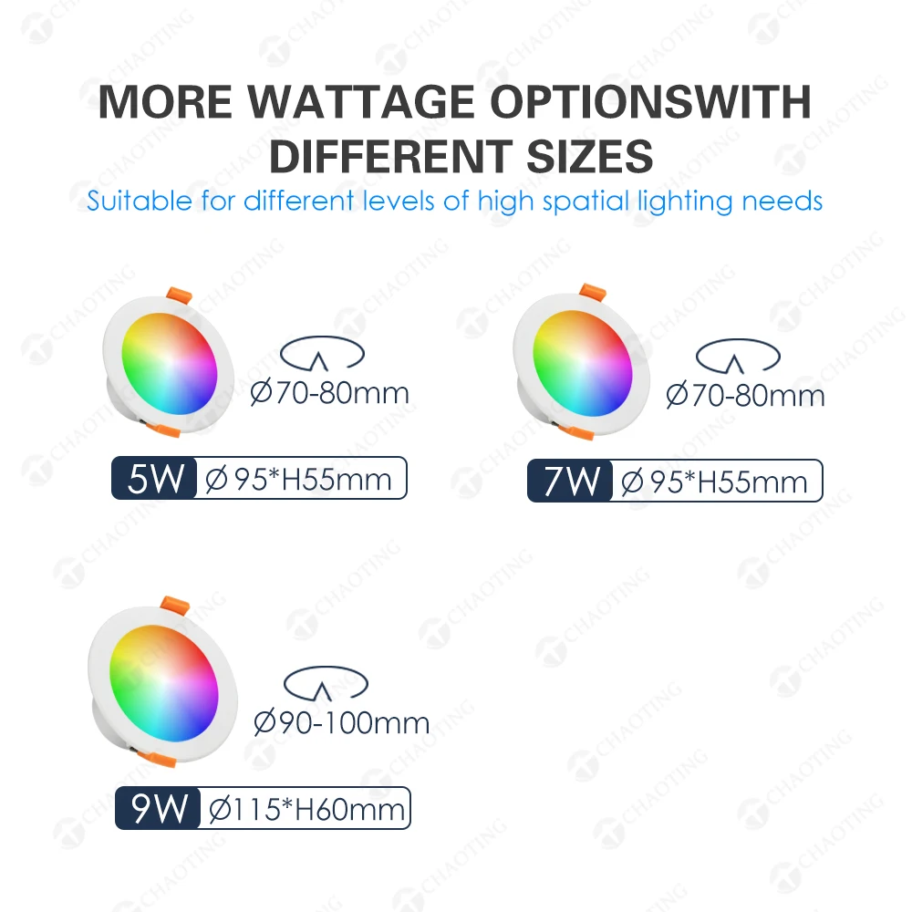 Foco LED inteligente con Control de grupo Bt, luces RGB CCT regulables, aplicación Tuya, música, Downlight inteligente