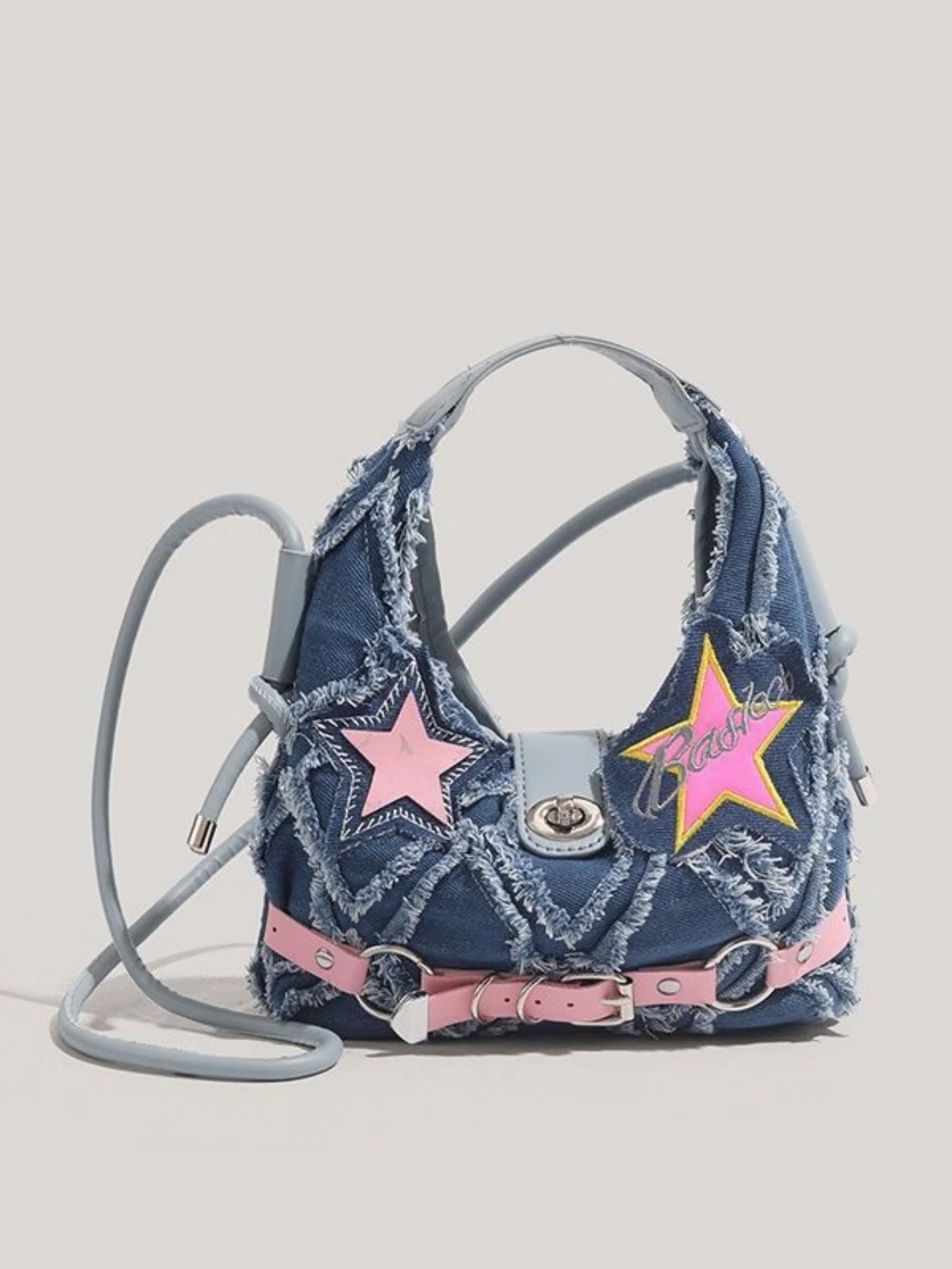 

Personalized Trendy Sweet Cool Spicy Style Denim Cloth Bag for Women, Casual Fashion Handbag & Shoulder Bag
