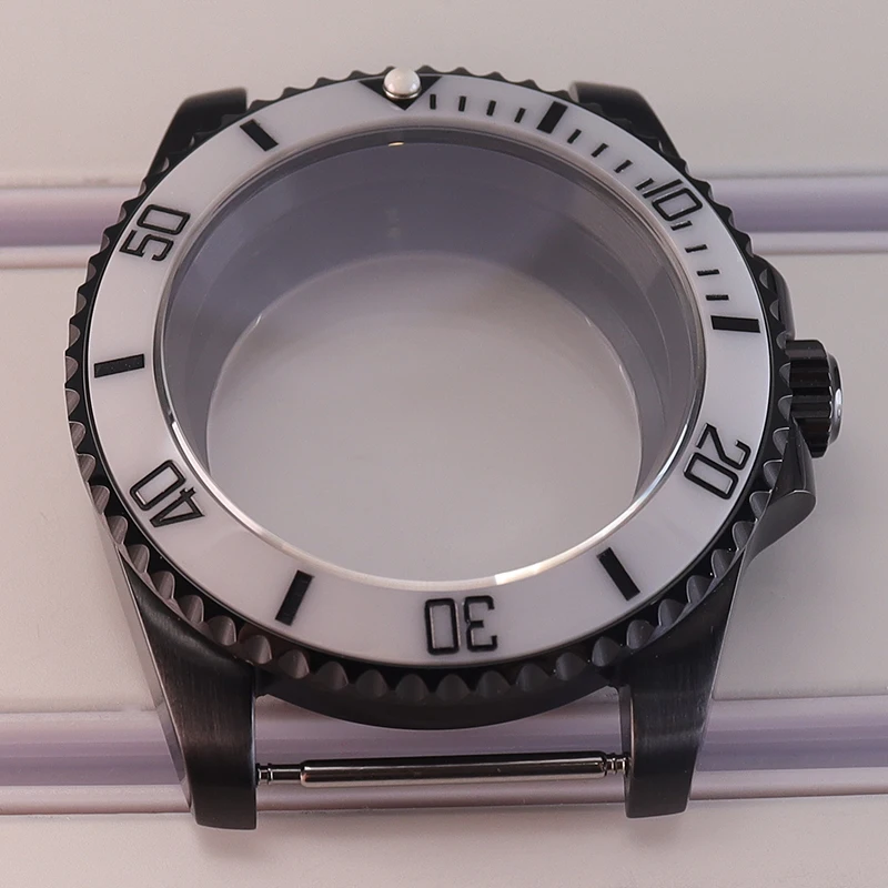 40-mm-Gehäuse für Uhren in Schwarz mit PVD-Beschichtung, passend für Submariner, NH35, NH36, NH34, NH38, ETA 2824, PT5000, Miyota 8215 Uhrwerk, Saphirglas, wasserdicht bis 200 m. – Detail 2