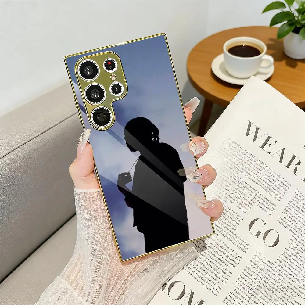 Rapper D-Don T-Toliver Phone Case Luxury Electroplated Metal Frame Phone Case for Samsung S25 S24 S23 Ultra Slim Cover