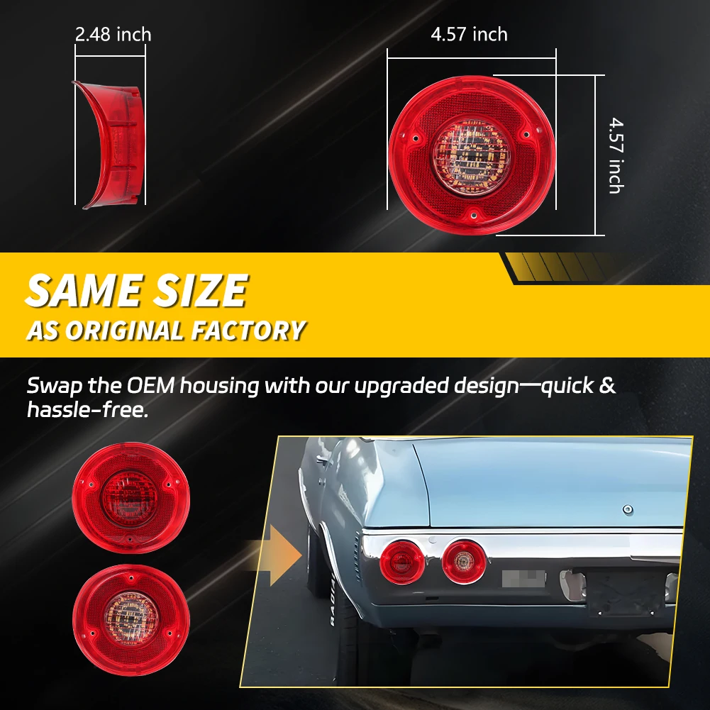 4 قطعة المصد الخلفي DRL ضوء الفرامل ضوء الذيل ضوء احتياطية ضوء عكس الضوء ث/LED ل 1972 شيفروليه شيفيل ماليبو SS لا لمبة #4