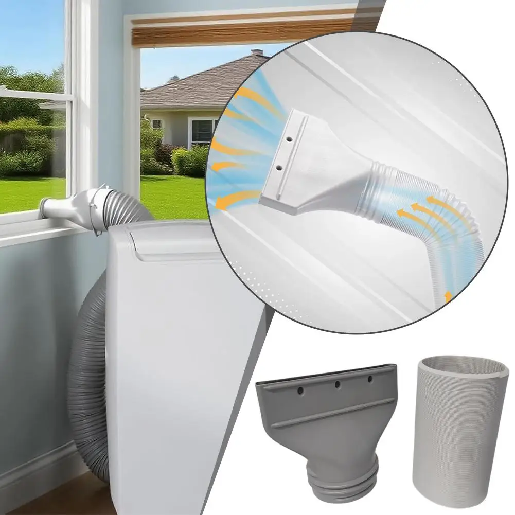 Kit de ventilación de ventana de aire acondicionado portátil, junta de boca plana, conducto Universal ajustable, accesorios de manguera de escape de CA