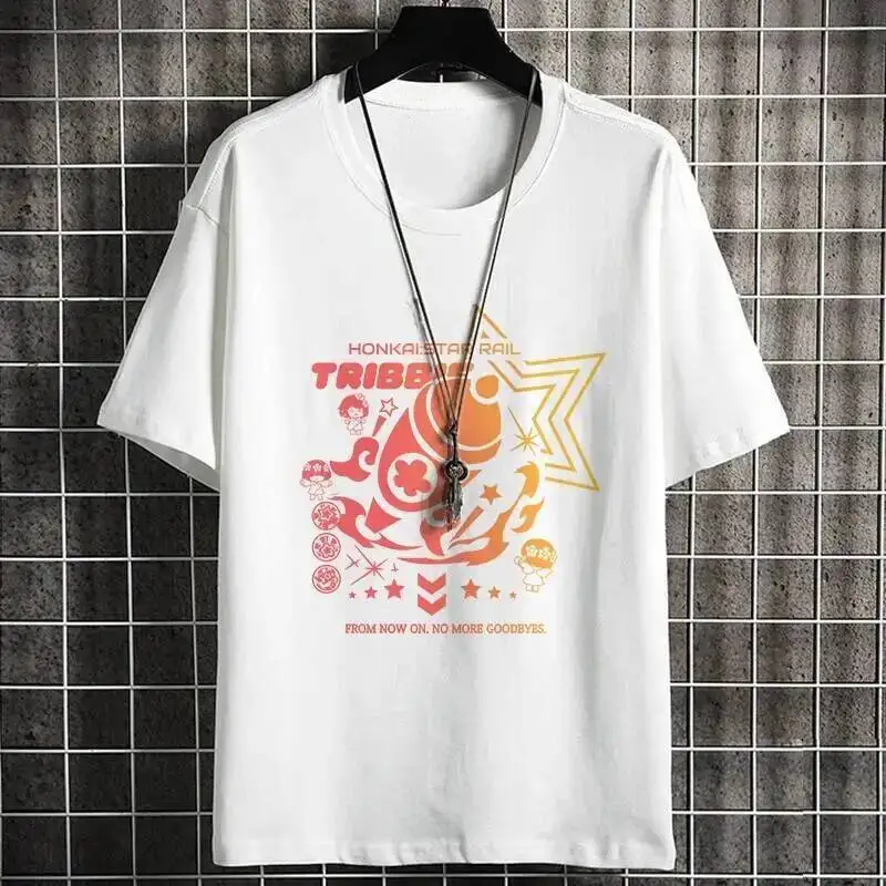 

Аниме-игра Honkai: Star Rail Cos Tribios Mydei Castorice Aglaea и т. д. Простая футболка унисекс из чистого хлопка с круглым вырезом в подарок