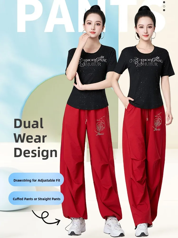 quick-dry-wide-leg-pants-for-women's-square-dance-jazz-street-dance-american-straight-tube-pants-paratrooper-long-pants