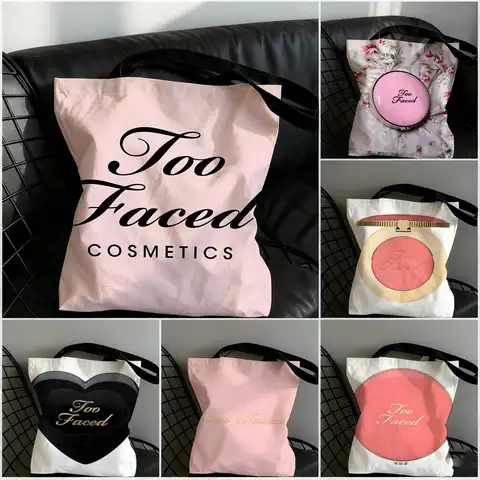 Too Faced Storage Bags Large Capacity Canvas Tote Bag For Women, Student School Book Bag, Casual Daily Shoulder Bag