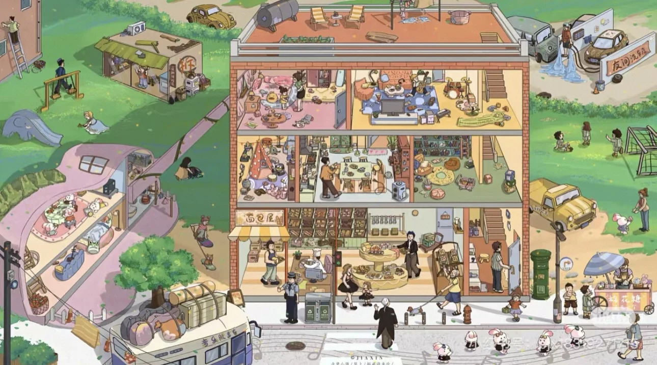 Jednodniowe naklejki z dekoracjami dla miasta muzycznego 3D miniaturowe naklejki z scenami naklejki DIY