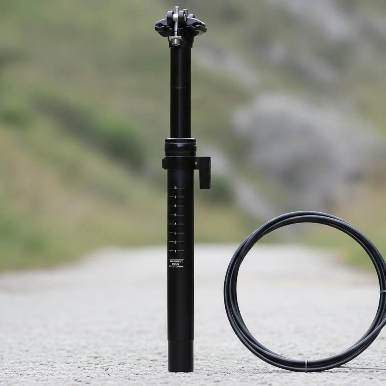 Bicycle Dropper Seatpost 31.6mm Aluminum Alloy Suspension Post with Handlebar Remote Black
