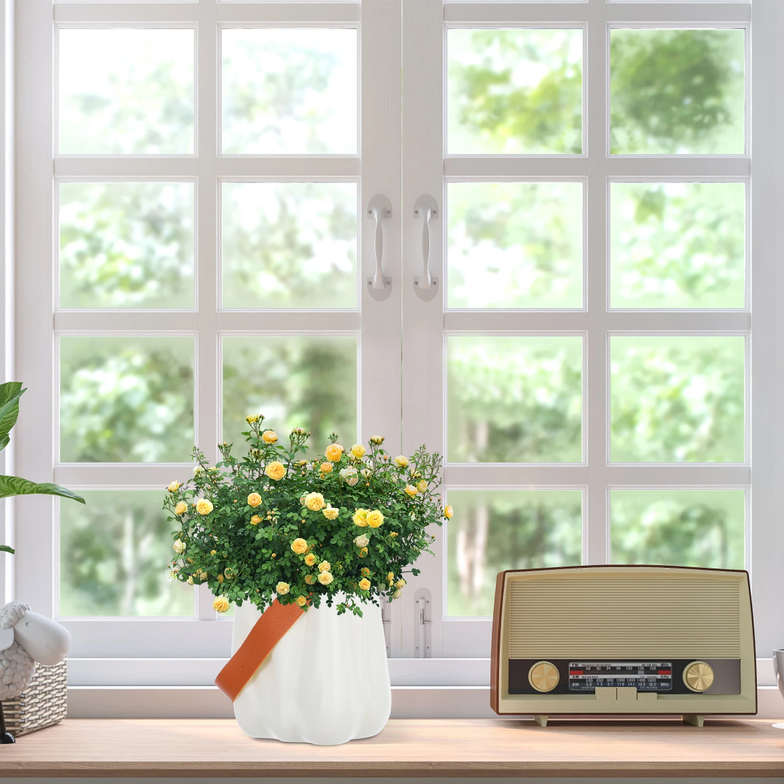 

European Flower Arrangement Container Desktop Vase Portable Artificial Planter Pot