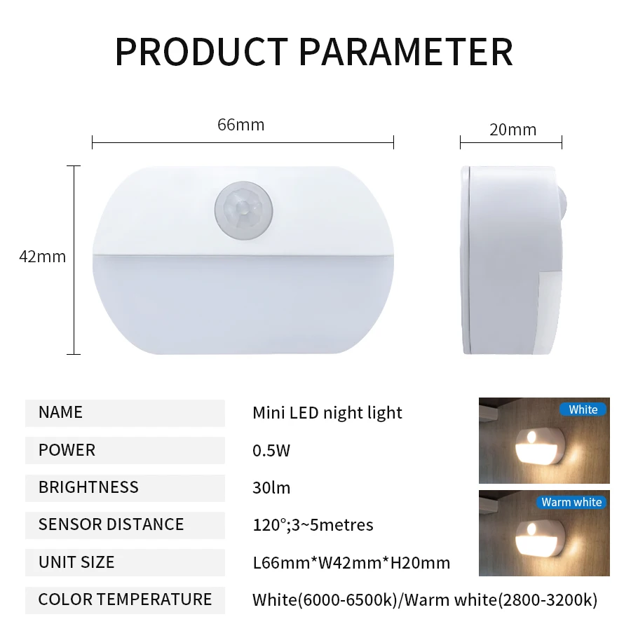 モーションセンサーLEDナイトライト、バッテリーランプ、スティックオンナイトライト、廊下、トイレ、階段、クローゼット、寝室、キッチン、キャビネット