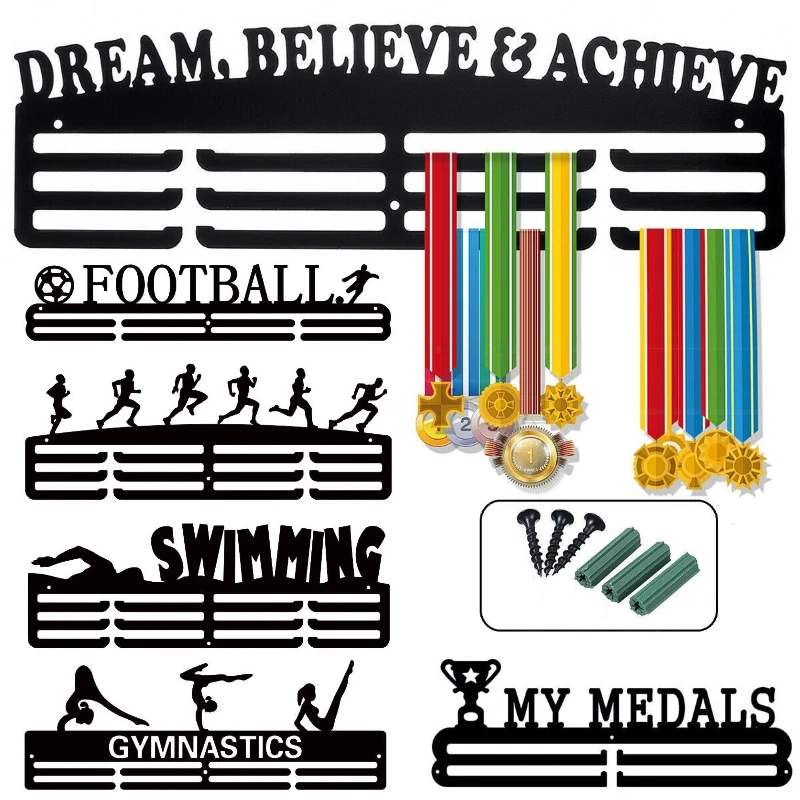 30 Type Medal Hanging Holder Rack Hanger Bracket Wall Hooks Office Decor Iron Triathlon Running Sport Challenge Home