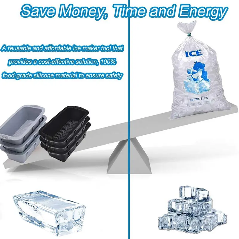 

Большие формы для льда для ледяной ванны Многоразовые формы для ледяных блоков для холодной ванны Прочные и устойчивые к деформации при замораживании силиконовые формы