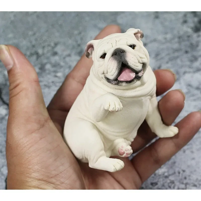 JXK 1/6 skala symulowane zwierzęta buldog zabawki Model uśmiechnięta podnosząca ręka lalka z żywicy dla 12 cali kolekcje meble do wyświetlania — zdjęcie 4