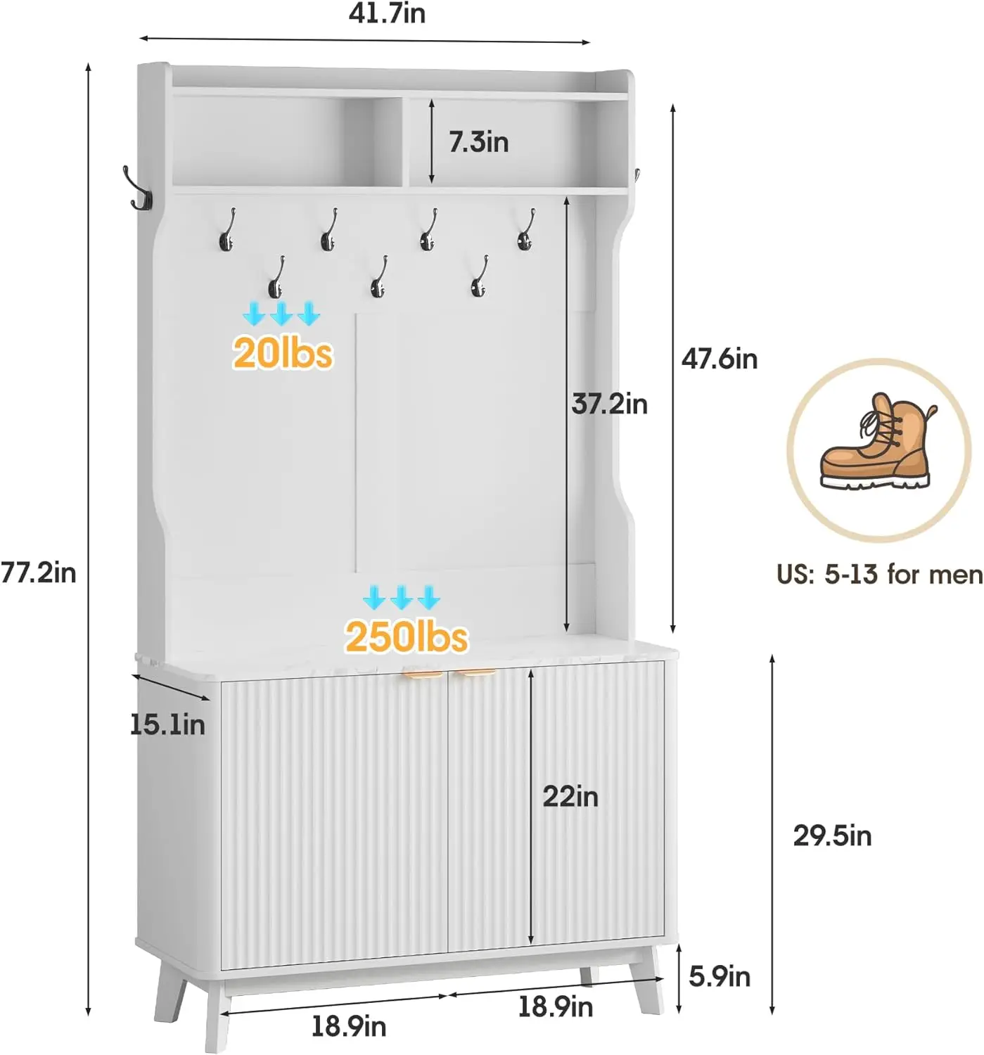 Maupvit Hall Tree With Shoe Storage, 77