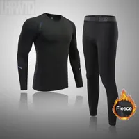 Winter Fitness Clothing Men's Thermal Underwear Sets Fleece Warm Sportswear Base Layer Tights Compression underwear First layer